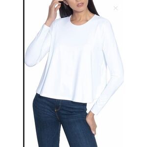 Susana monaco top White NEW Long Sleeve Shirt Sugar Flare Women's‎ Nordstrom